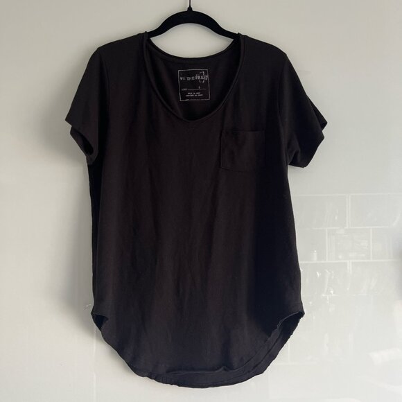 We The Free T-Shirt Bundle (2) Oversized Black Curved Hem Tee & White Cropped S - Picture 3 of 9